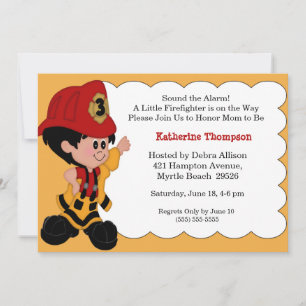 Little Firefighter Baby shower Invitation Kaart