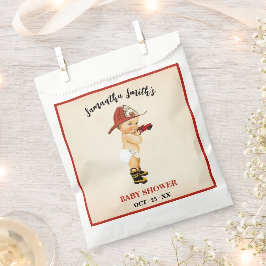 Little Firefighter Baby shower Party Favor Bag Bedankzakje (Geknipt)