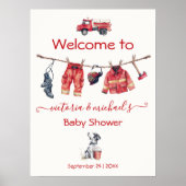 Little Firefighter Baby shower Welkomstbord Poster (Voorkant)