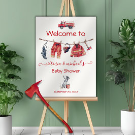 Little Firefighter Baby shower Welkomstbord Poster