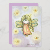 Little Firefly Fairy Girls Verjaardagsfeestje Uitn Kaart (Voorkant / Achterkant)
