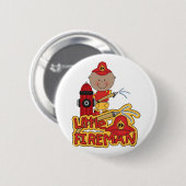 Little Fireman African American T-shirts en Gifts Ronde Button 5,7 Cm (Voorkant /achterkant)