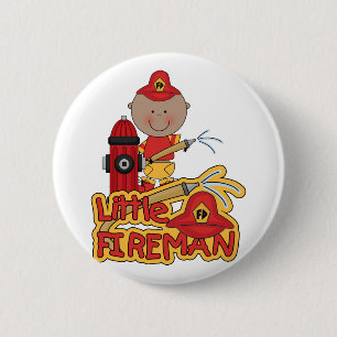 Little Fireman African American T-shirts en Gifts Ronde Button 5,7 Cm