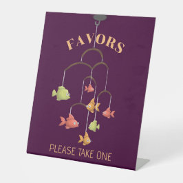 Little Fish Crimson Baby shower gunsten Reclamebord Met Voetstuk