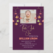 Little Fish Crimson Kleur Baby 1e Verjaardag