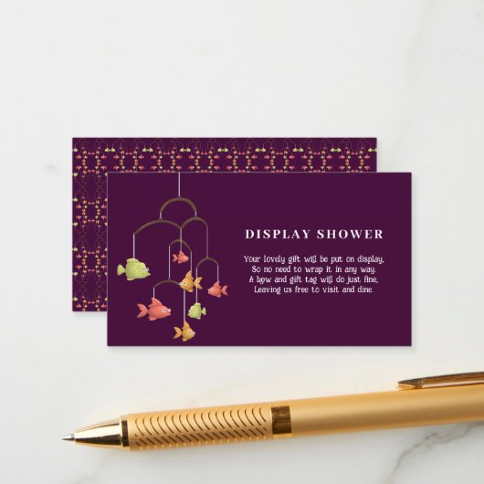 Little Fish Crimson Kleur Baby Display Douche Informatiekaartje (Voorkant / Achterkant in situ)