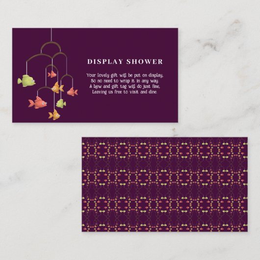 Little Fish Crimson Kleur Baby Display Douche Informatiekaartje (Voorkant / Achterkant)