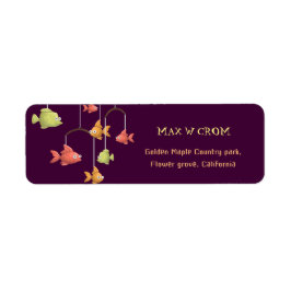 Little Fish Crimson Red Baby Retouradres Etiket