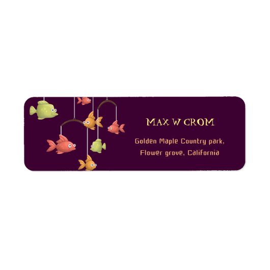 Little Fish Crimson Red Baby Retouradres Etiket (Voorkant)