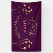 Little Fish Crimson Red Baby shower Welkom Spandoek (Verticaal)