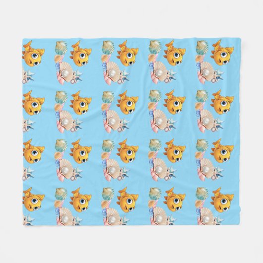 Little Fish Fleece Blanket (Voorkant (Horizontaal))