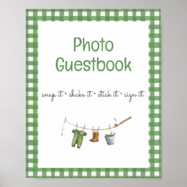 Little Fisherman Baby Photo Guestbook Poster
