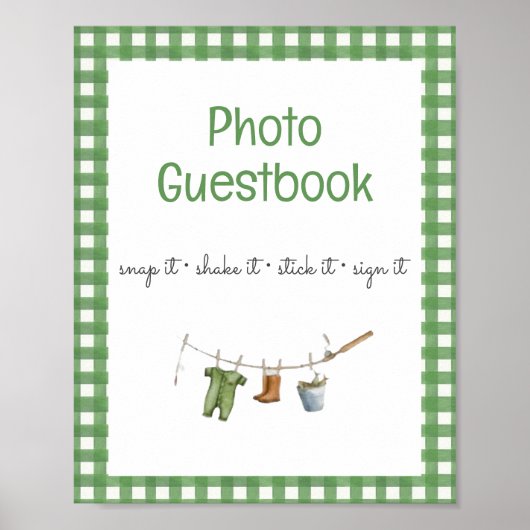 Little Fisherman Baby Photo Guestbook Poster (Voorkant)