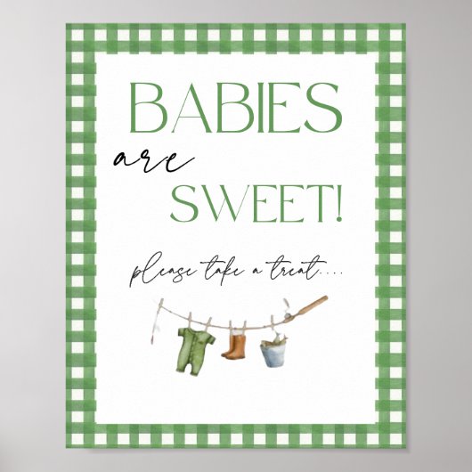 Little Fisherman Baby Shower Babies are Sweet Poster (Voorkant)