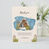 Little Fisherman Baby shower bedankje Bedankkaart (Staand voorkant)