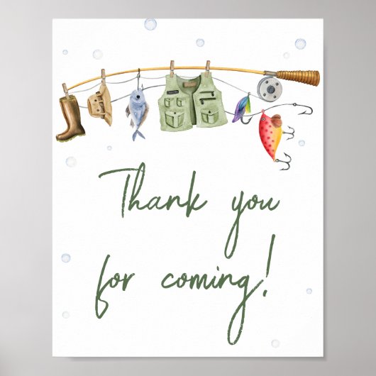 Little Fisherman Baby shower Bedankt voor uw komst Poster (Voorkant)