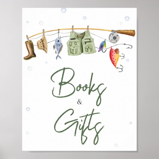 Little Fisherman Baby shower boeken en geschenken Poster (Voorkant)