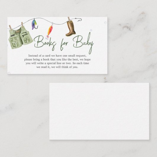 Little Fisherman Baby shower Boeken voor Baby Informatiekaartje (Voorkant / Achterkant)