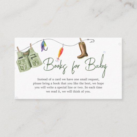 Little Fisherman Baby shower Boeken voor Baby Informatiekaartje (Voorkant)
