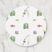 Little Fisherman Baby shower Circle Favorietentjes Bedankjes Labels (Achterkant)