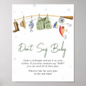Little Fisherman Baby Shower Don't Say Baby Poster (Voorkant)