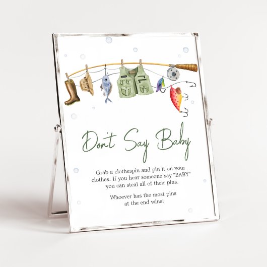 Little Fisherman Baby Shower Don't Say Baby Poster
