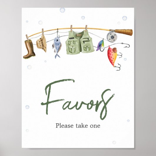 Little Fisherman Baby Shower Favors Poster (Voorkant)