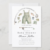 Little Fisherman Baby Shower Invitation Kaart (Voorkant)