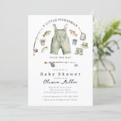 Little Fisherman Baby Shower Invitation Kaart (Staand voorkant)