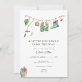 Little Fisherman Baby shower Invitation Kaart (Voorkant)