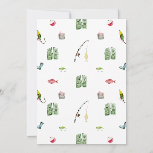 Little Fisherman Baby shower Invitation Kaart (Achterkant)