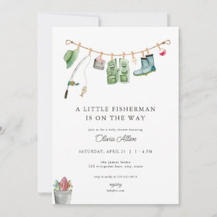 Little Fisherman Baby shower Invitation Kaart