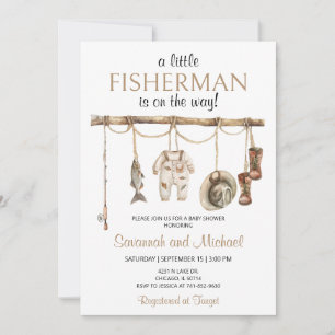 Little Fisherman Baby shower Kaart