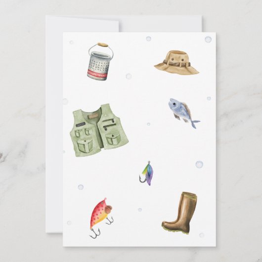 Little Fisherman Baby shower Kaart (Achterkant)