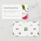 Little Fisherman Baby shower Luier Raffle Kaart Plaatskaartje (Voorkant / Achterkant)