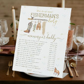 Little Fisherman Baby shower Mama of Daddy Game Reclamebord Met Voetstuk