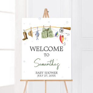 Little Fisherman Baby shower Welkom Poster