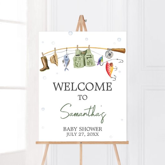Little Fisherman Baby shower Welkom Poster