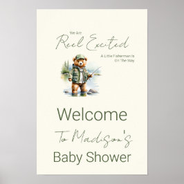 Little Fisherman Baby shower Welkomstbord Poster
