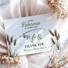 Little Fisherman Clothesline Gevist Baby shower Bedankkaart