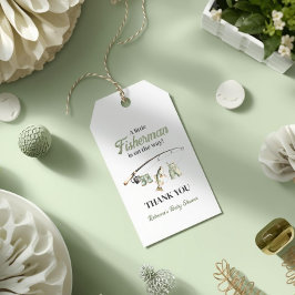 Little Fisherman Clothesline Gevist Baby shower Cadeaulabel