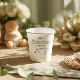 Little Fisherman Clothesline Gevist Baby shower Papieren Bekers