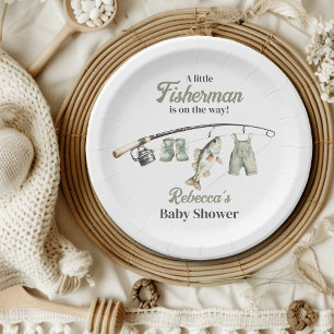 Little Fisherman Clothesline Gevist Baby shower Papieren Bordje