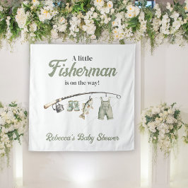 Little Fisherman Clothesline Gevist Baby shower Wandkleed