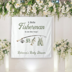 Little Fisherman Clothesline Gevist Baby shower Wandkleed