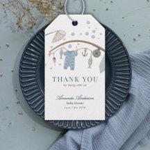 Little Fisherman Fishing Boy Baby Shower Thank You