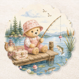 Little Fisherman Papieren Bord Ontwerp Kartonnen Onderzetters