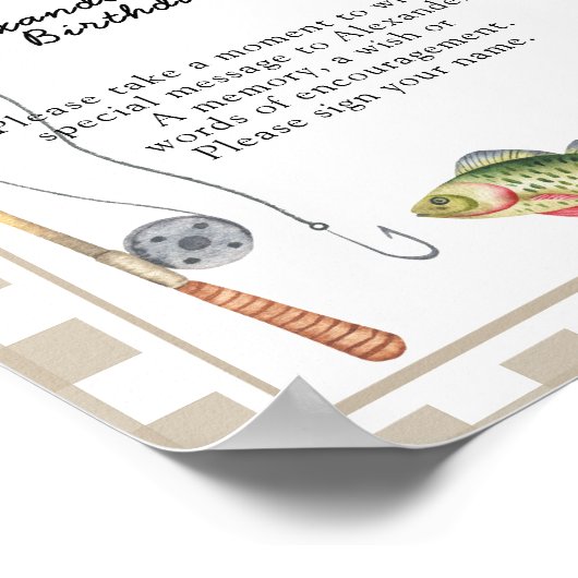 Little Fisherman Time Capsule 1e verjaardag Poster (Hoek)