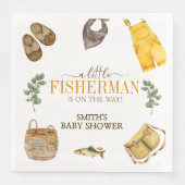 Little Fisherman Vist Baby shower Papieren servett Servet (Voorkant)