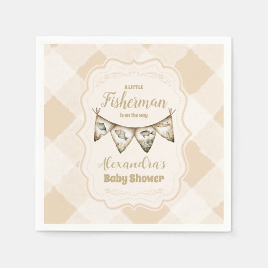 Little Fisherman Vist Baby shower Servet (Voorkant)